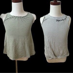 Wonder Nation Green and White Striped Kids Tank Top bundle.